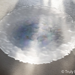 つや消しガラスの大皿 -「 HANAのおと 」● ライラック・29cm 1枚目の画像