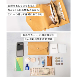 【10%off タイムセール】お財布ポシェット ポーチ カード16枚  本革 長財布 レディース ネイビー HAW013 6枚目の画像