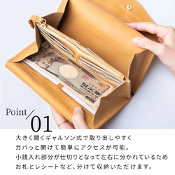 【10%off タイムセール】お財布ポシェット ポーチ カード16枚  本革 長財布 レディース ネイビー HAW013 9枚目の画像