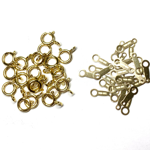 丸カン付き＊14kgf＊5ミリ引輪＋ダルマ板＊2ペアセット 金具・チェーン  