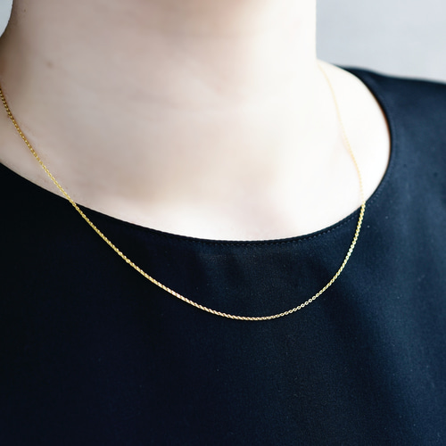 14kgf ネックレス】華奢見せ チェーン ゴールド 1mm幅 スキン