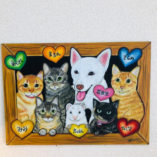 簡単オーダー】ギフトもOK♥A3判うちの子ペット似顔絵チョーク