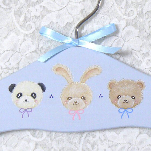 トールペイント作品　手描きデザインの木製ハンガー5本セット ご予約品❤かわいい子供用ハンガー（トールペイント） その他入園