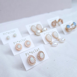 京都オパールの極小一粒ピアス つけっぱなし アレルギー対応 オフィス 5枚目の画像