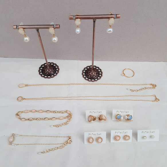 京都オパールの極小一粒ピアス つけっぱなし アレルギー対応 オフィス 6枚目の画像