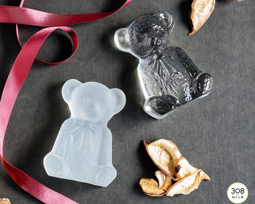 ガラスのテディベア【クリア／フロスト】 その他雑貨 308硝子工房 通販
