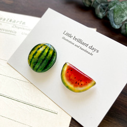 Watermelon earring｜スイカイヤリング・ピアス〔夏のフルーツ〕 3枚目の画像