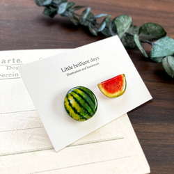 Watermelon earring｜スイカイヤリング・ピアス〔夏のフルーツ〕 2枚目の画像