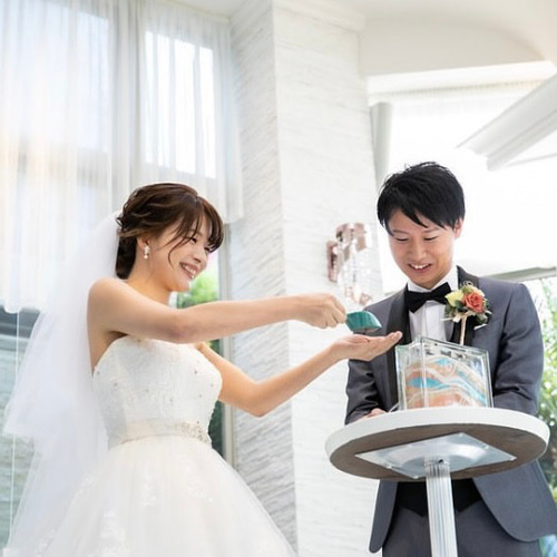 サンドセレモニー ガラスキューブ カラー11色 結婚証明書 人前式