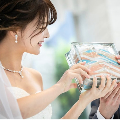 サンドセレモニー ガラスキューブ カラー11色 結婚証明書 人前式