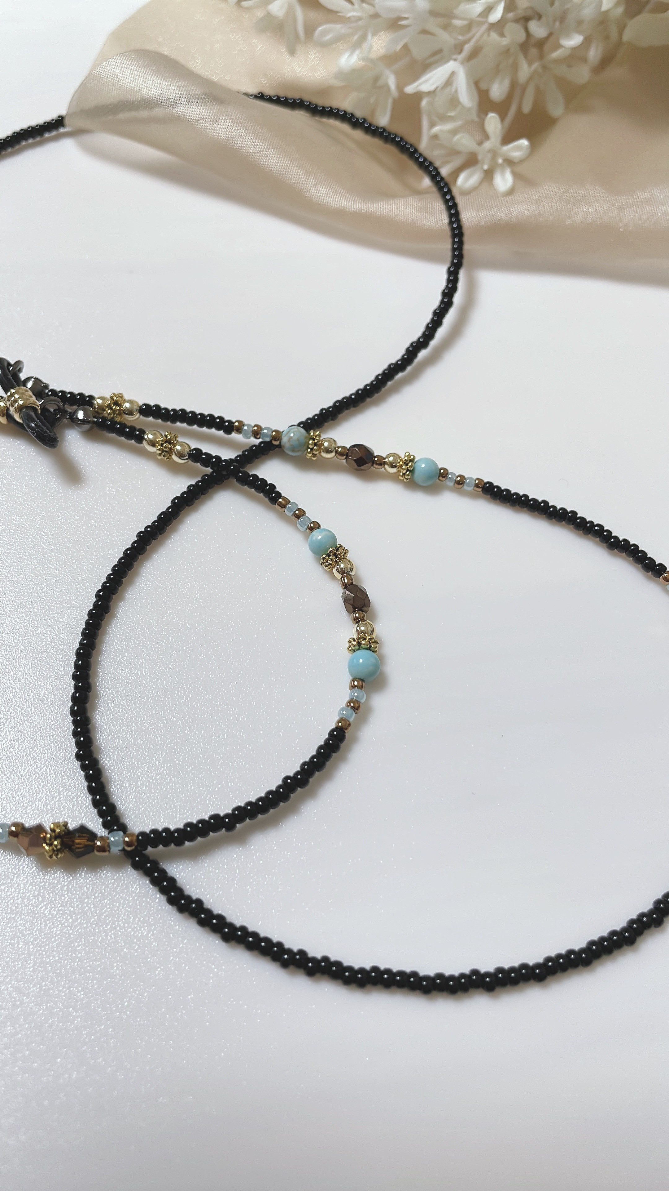 × 金子眼鏡　グラスコード　SV925 Niki ターコイズ