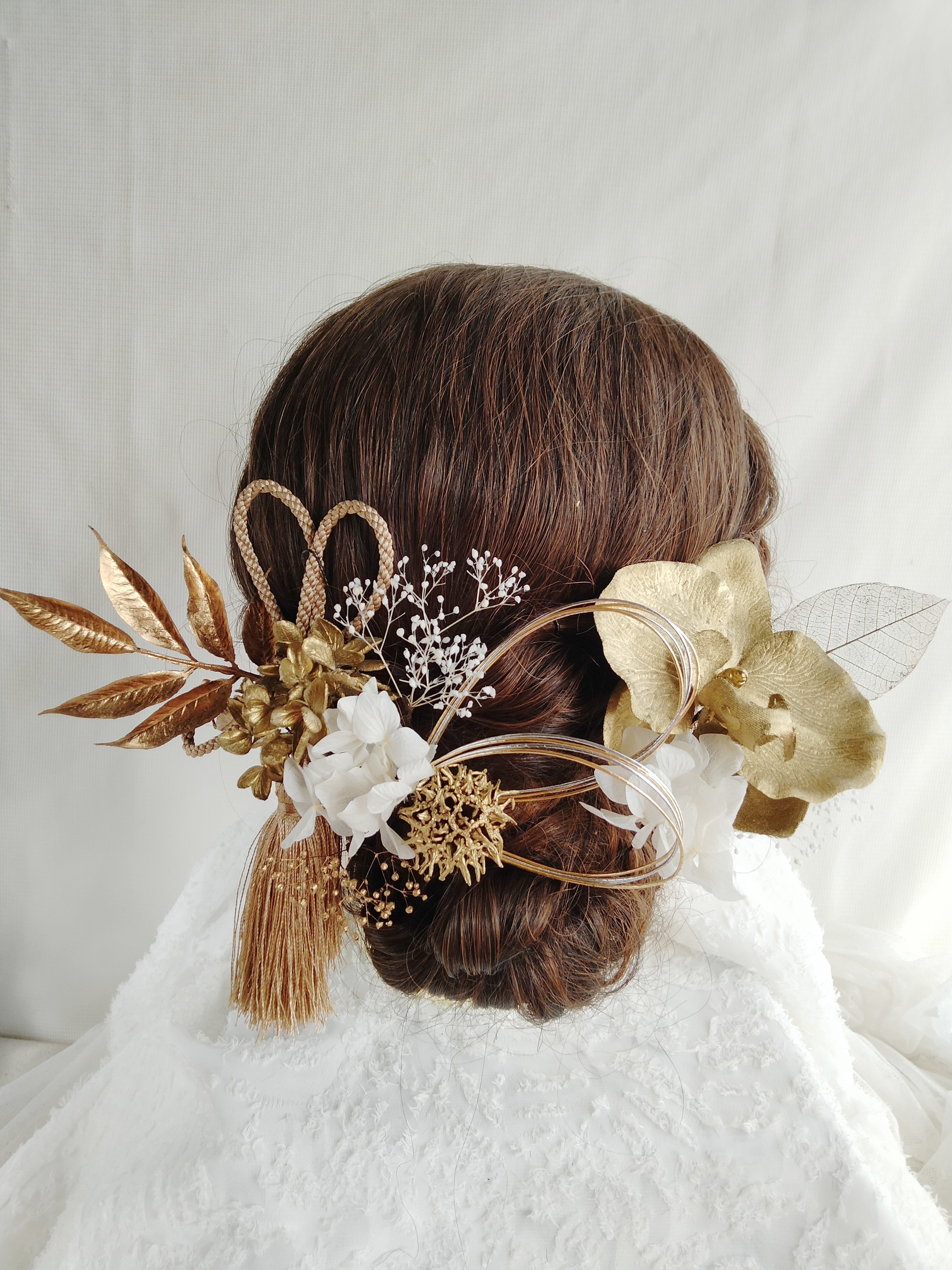 インテリア アンティーク　胡蝶蘭　花　金24KGリーフインフレーム ゴールド