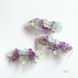 再販63【rie.t】紫陽花のミニバレッタ 3枚目の画像