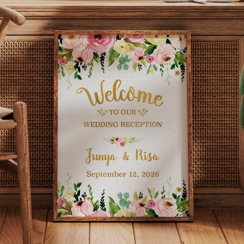 Pink & Gold ウェルカムボード 結婚式 | Wedding Item Shop Marrow