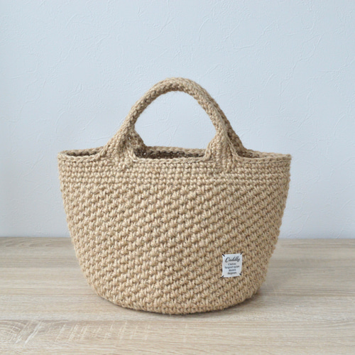 ぽってり麻紐バッグ 模様編み△タグ白 かごバッグ c.door 通販 5793821