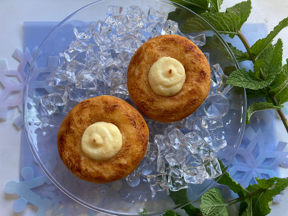 【無添加ドーナツプレミアム】フローズンブリュレドーナツ”カスタードクリーム” 2枚目の画像
