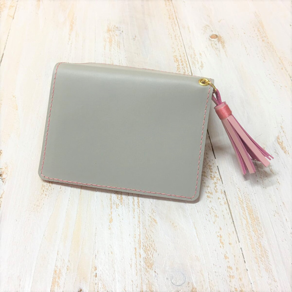 革 牛 型押し むら染めピンク 1.3㎜ 流れ出す ハンドメイド材料 