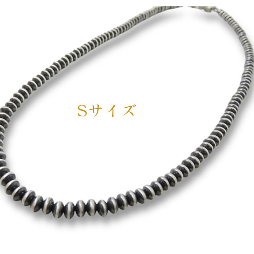 ナバホ ビーズネックレス ハンドメイド シルバー925