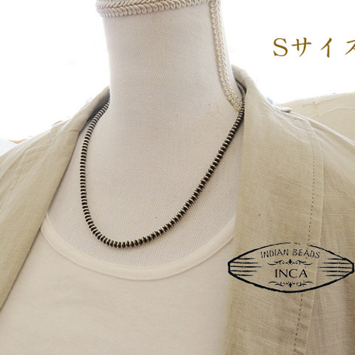 ナバホ ビーズネックレス ハンドメイド シルバー925