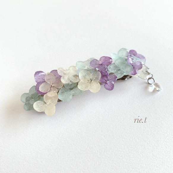 再販17【rie.t】本物の紫陽花 バレッタ バレッタ rie.t 通販｜Creema 