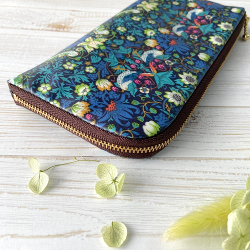 リバティプリント　ハンドメイド　カチコチ長財布　ミシェル 選べる＊ラミネート＊ L字ファスナー長財布 10×20㎝ 11×21