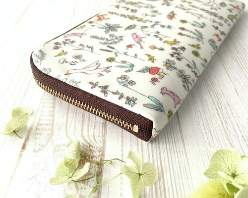 選べる＊ラミネート＊ L字ファスナー長財布 10×20㎝ 11×21㎝ リバティ