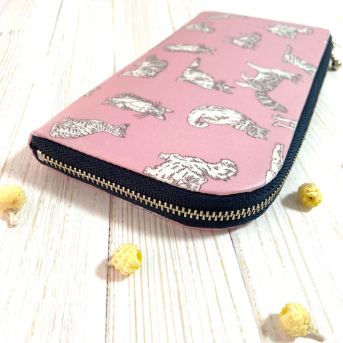 リバティプリント　ハンドメイド　カチコチ長財布　ミシェル リバティプリント ハンドメイド カチコチ長財布 ミシェル