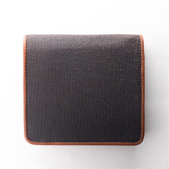 【壺渋×イタリアンレザー】柿渋染「二つ折り財布 BOX型小銭入れ付き」 KSV-009_k KSV