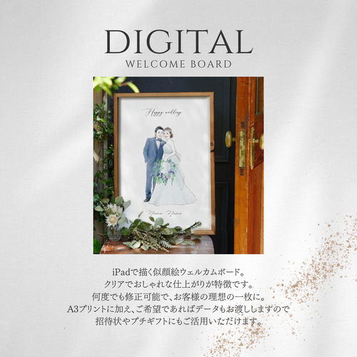 デジタル】似顔絵ウェルカムボード ウェルカムボード PU-KO 通販