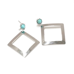 再販【2個入り】約34mm正方形シルバーチャーム 4枚目の画像