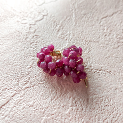 免運 14kgf*Ruby pavé pierced earring / earring 可変耳夾式 第6張的照片