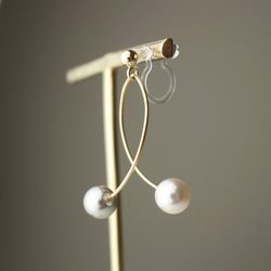 14kgf耳環或耳環 ◇ L型珍珠線，金屬防過敏，鍍金<h2> 第9張的照片
