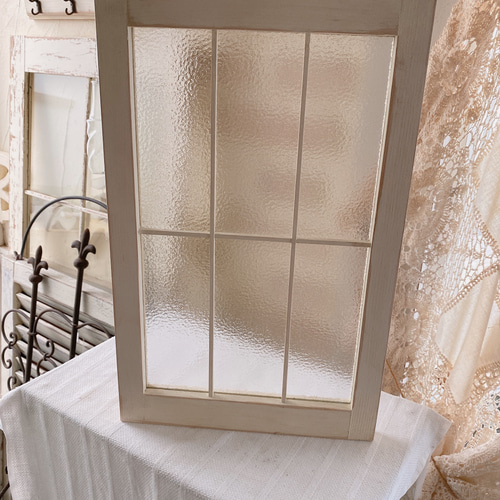 即納＊ガラス窓枠 アンティークホワイト その他家具 charm* 通販