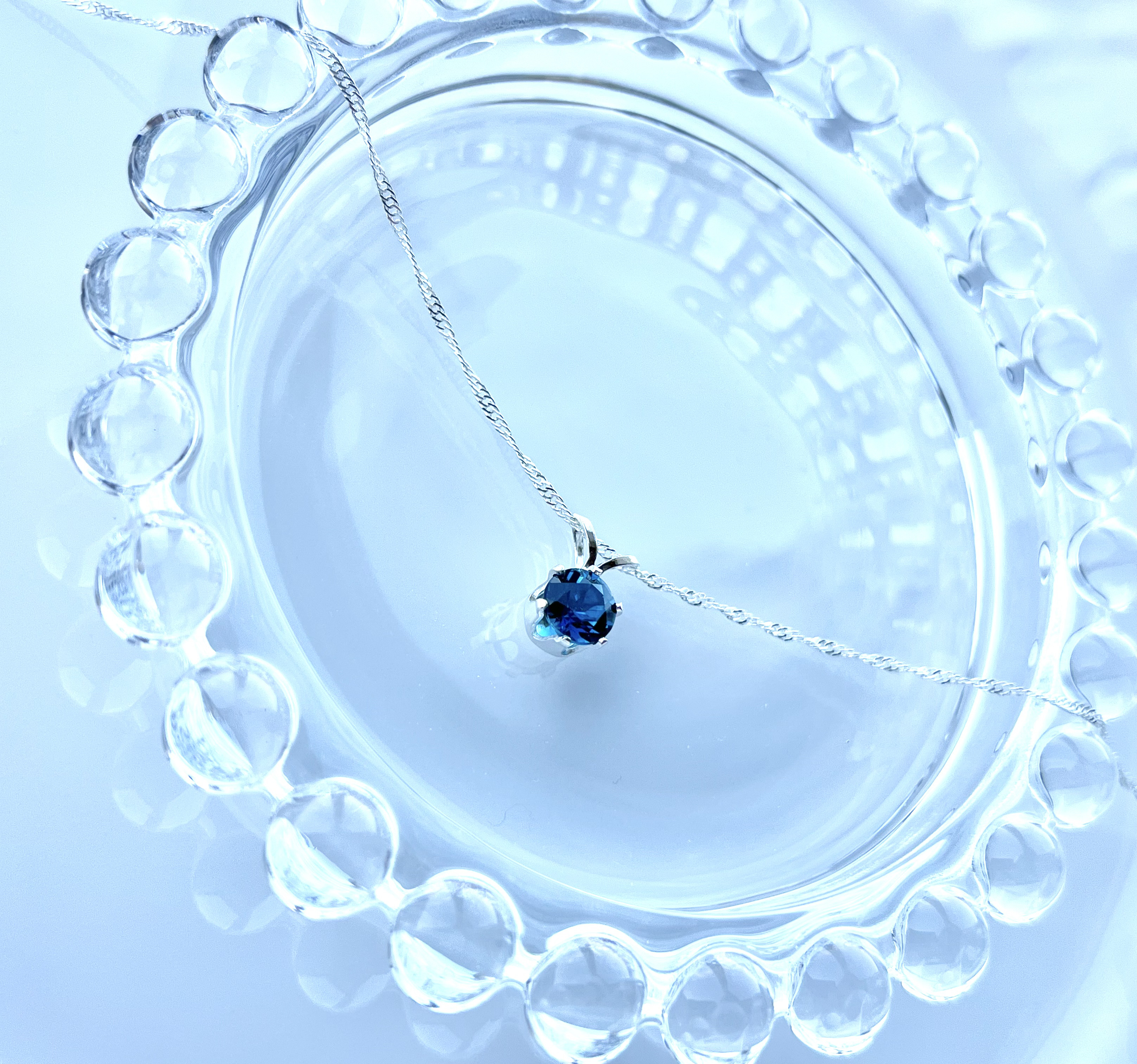 silver925 ロンドンブルートパーズ☆*:.｡.ネックレス【天然石Mサイズ】