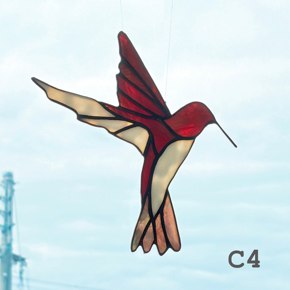 ステンドグラス サンキャッチャー ハチドリ ～Hummingbird～ [２羽セット] 17枚目の画像