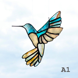 ステンドグラス サンキャッチャー ハチドリ ～Hummingbird～ [２羽セット] 7枚目の画像