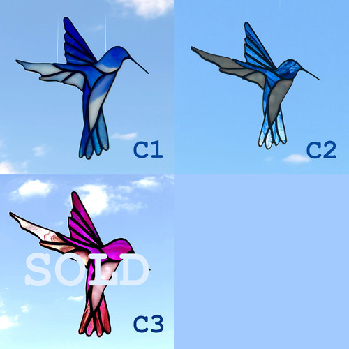 トロント・ステンドグラス Hummingbird ハミングバード ハチドリ ⑯ ステンドグラス風 サンキャッチャー ハミングバード ハチドリ