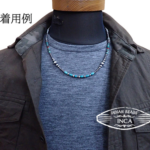 ナバホ族 シルバー925 ターコイズ コーラル インディアンジュエリー