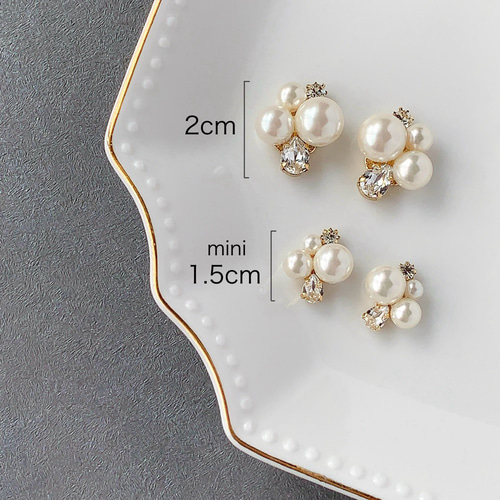 パールボタンＢ♡ハンドメイド ピアス イヤリング 結婚式 シンプル 卒業 入学 パールボタンB♡ハンドメイド ピアス イヤリング 結婚式 シンプル