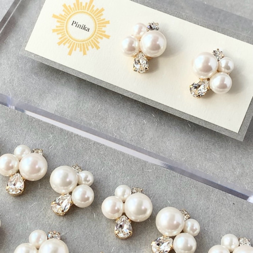 人気作品】ナチュラル/上品なシンプルパールピアス/イヤリング＜結婚式