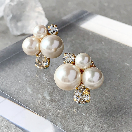 人気作品】N.上品なシンプルパールピアス/イヤリング＜結婚式 七五三 