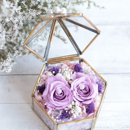 カラーオーダーOK】“海のリングピロー”＊テント型アンティークガラス