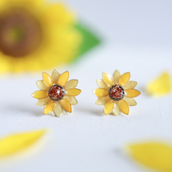【八月生月花】向日葵太陽耳環/耳環 第2張的照片
