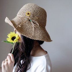 向日葵夏季帽子別針胸針地攤別針翻領別針：花黃色向日葵夏季 第2張的照片