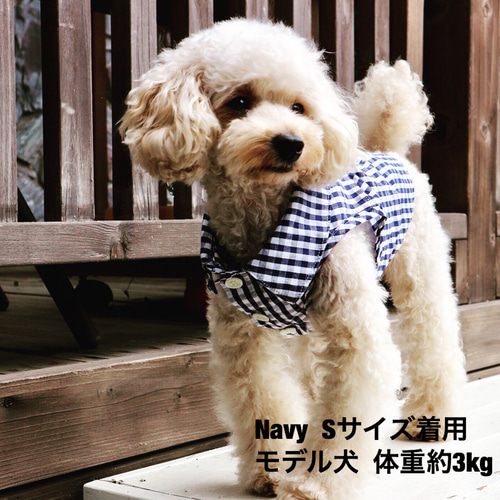 犬服 ♡ ギンガムチェック 柄 ノースリーブ シャツ 【受注製作