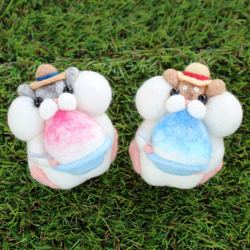 キンクマハムスター＆かき氷◇羊毛フェルト キンクマハムスター＆かき氷◇羊毛フェルト - メルカリ