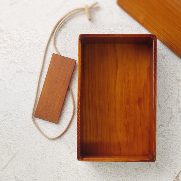 玉手箱なひのきの弁当箱 Ｌ 拭きうるし 4枚目の画像