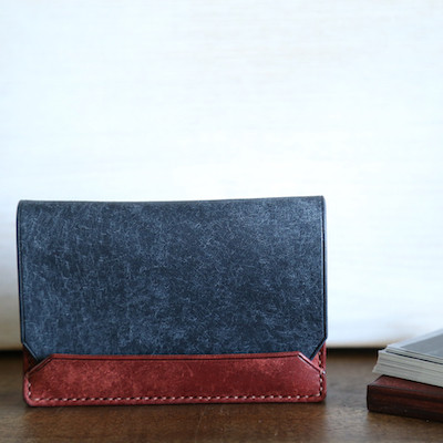 カードケース "Kasane（カサネ）" ネイビー/コッチネーラ　【イタリアンレザー プエブロ】