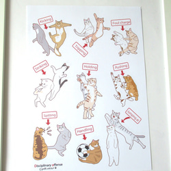 「Discplinary offence」猫のサッカールールポスター（カラーとモノクロがあります） 3枚目の画像