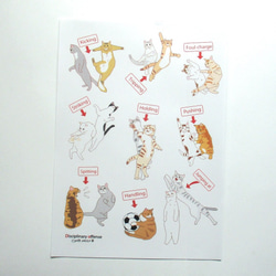「Discplinary offence」猫のサッカールールポスター（カラーとモノクロがあります） 4枚目の画像